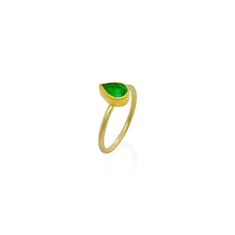 Tear Drop Emerald Stacking Ring