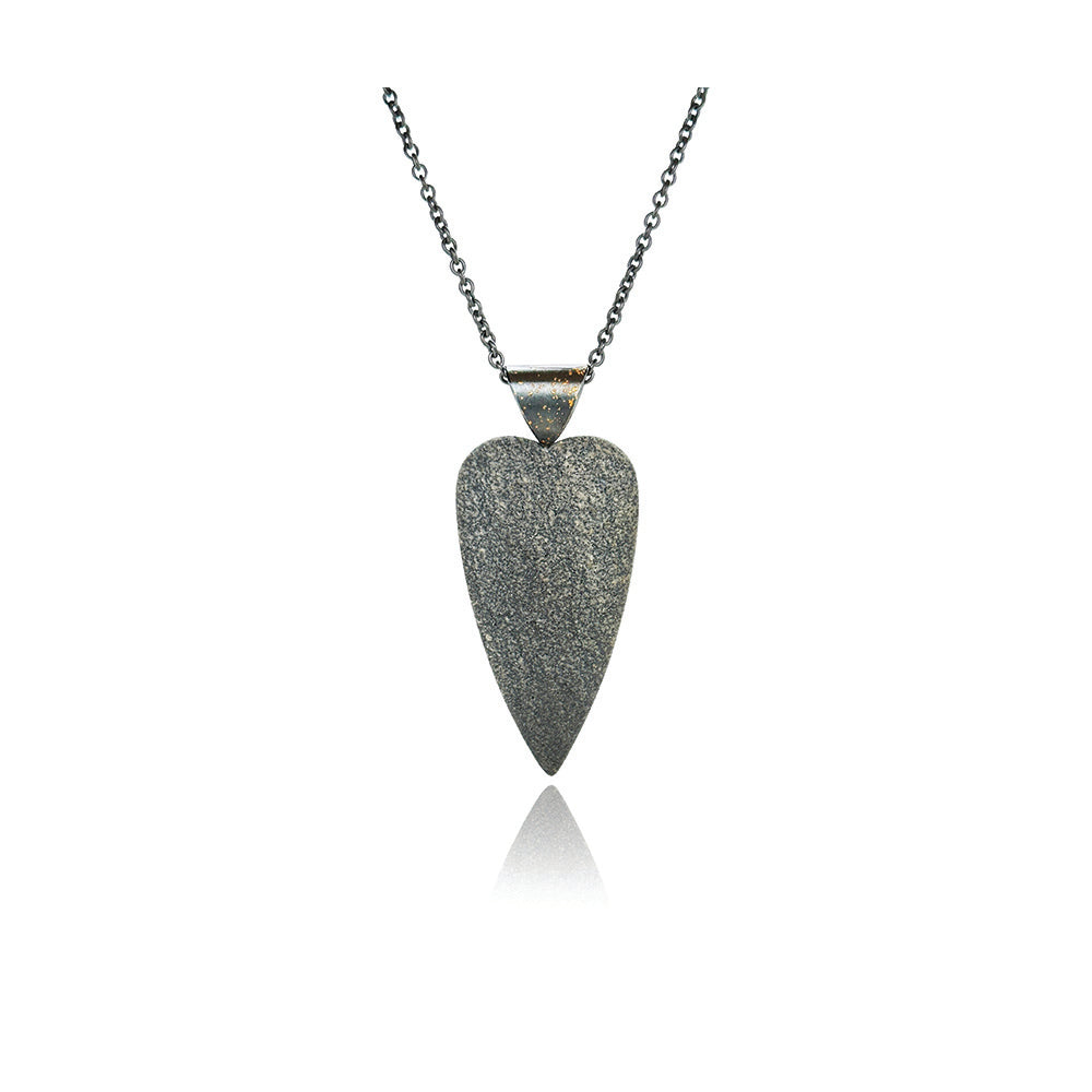 large Hematite heart pendant