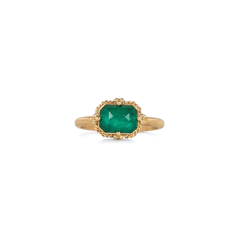 One-Of-A-Kind East/West Emerald Ring