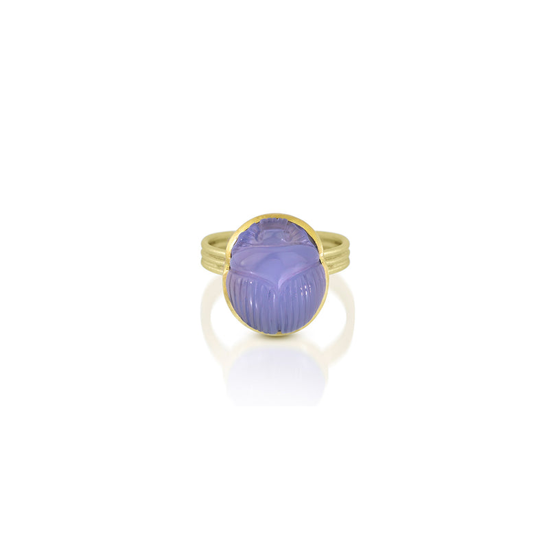 Chalcedony Scarab Ring
