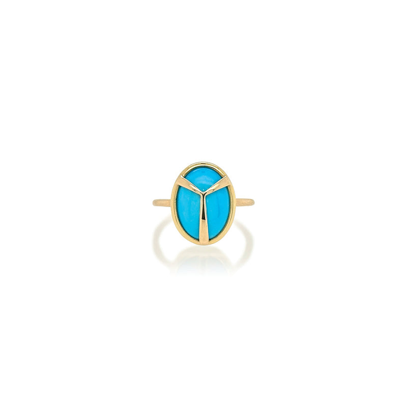 Lucky Scarab Ring with Turquoise