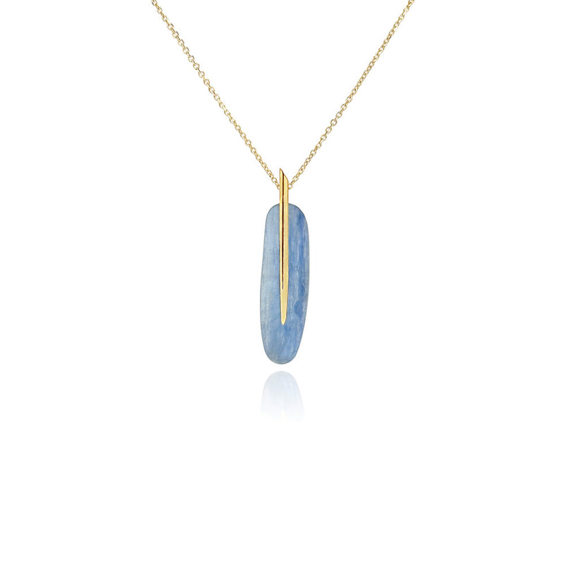 Medium Feather Pendant with Kyanite