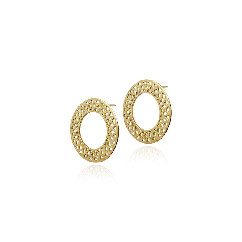 Crownwork Circle Stud Earrings