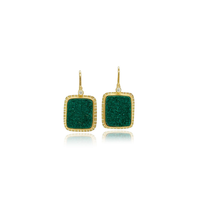 Uvarovite Garnet Drusy Earrings