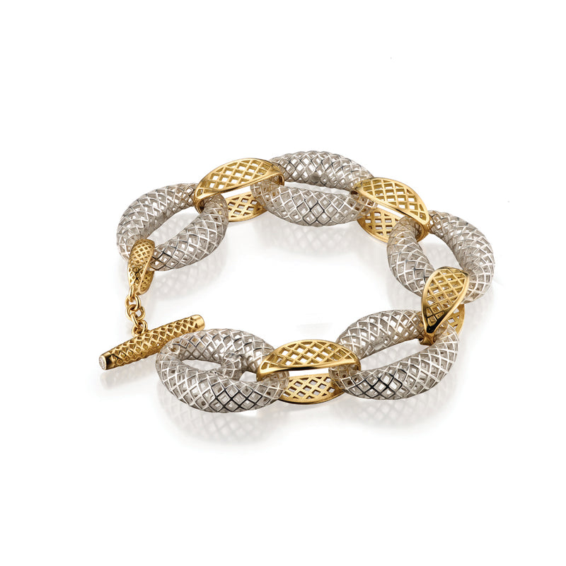 Chubby Silver and Gold Link Bracelet