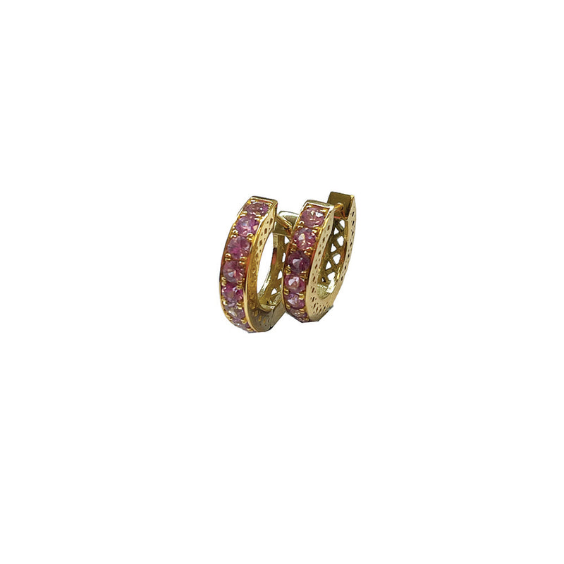 Huggie Earrings with Lavender Sapphires
