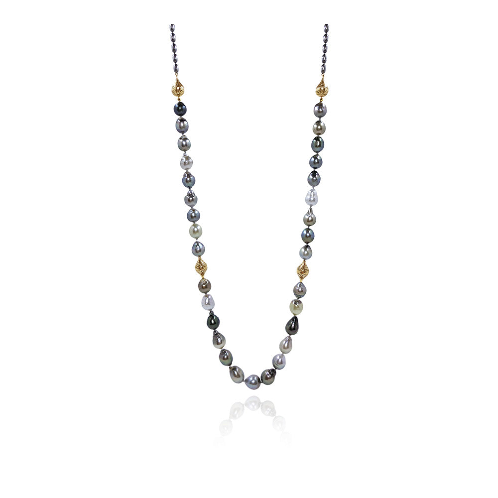 tahitian pearls with grape sterling silver chain