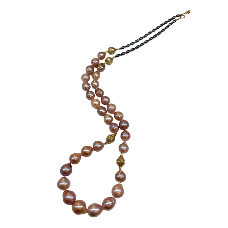 Natural Multicolored Baroque Freshwater Pearl Necklace