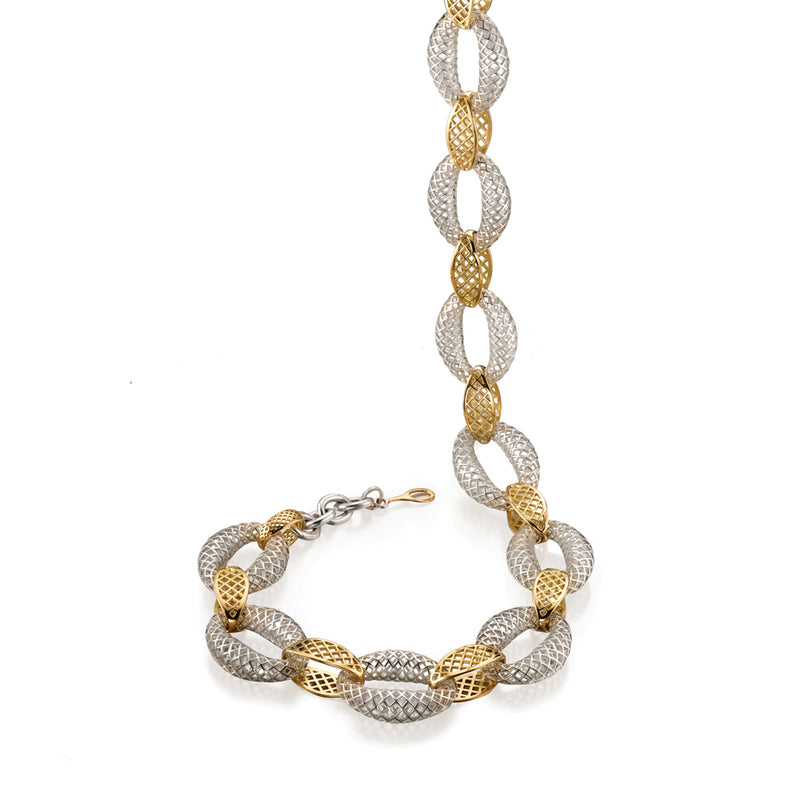 Chubby Silver and Gold Link Necklace