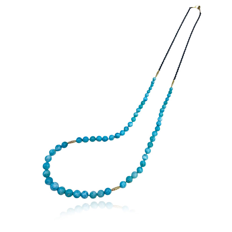 Graduated Larimar Sphere Necklace