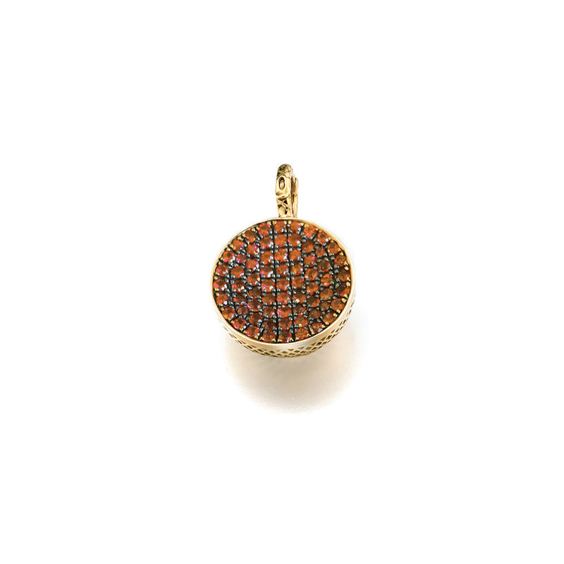 Half Ball Pendant with Burnt Orange Sapphires