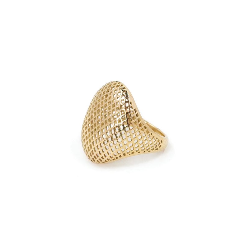 Domed Crownwork Shield Signet Ring