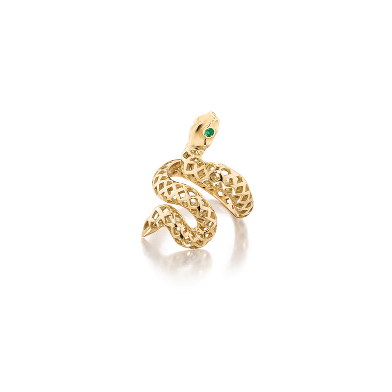 Emerald Snake Ring