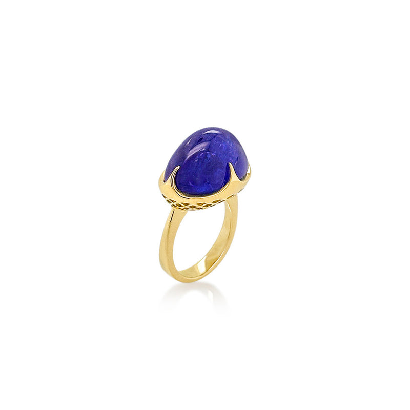 Tanzanite Claw Set Ring with Crownwork
