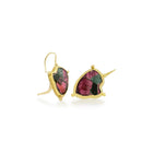 Zoned Tourmaline slice earrings