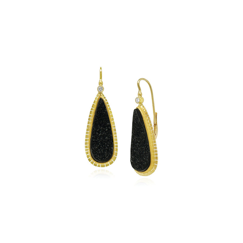 Natural Onyx Drusy Earrings