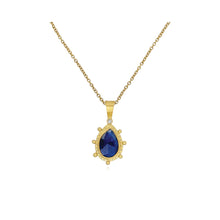 rose cut sapphire pendant with diamond
