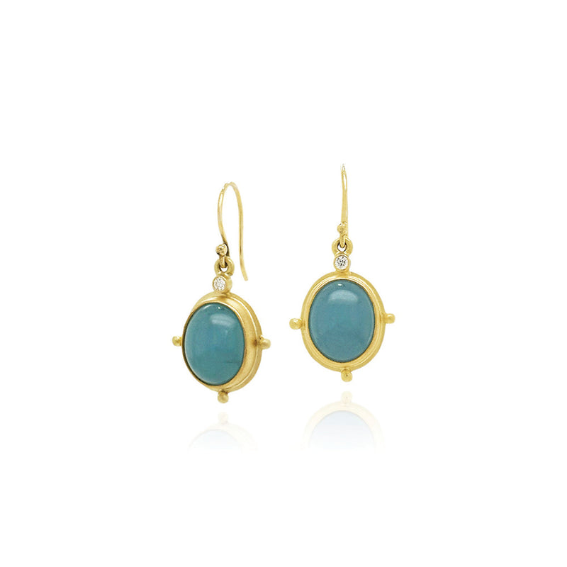 Aquamarine Cabochon Earrings