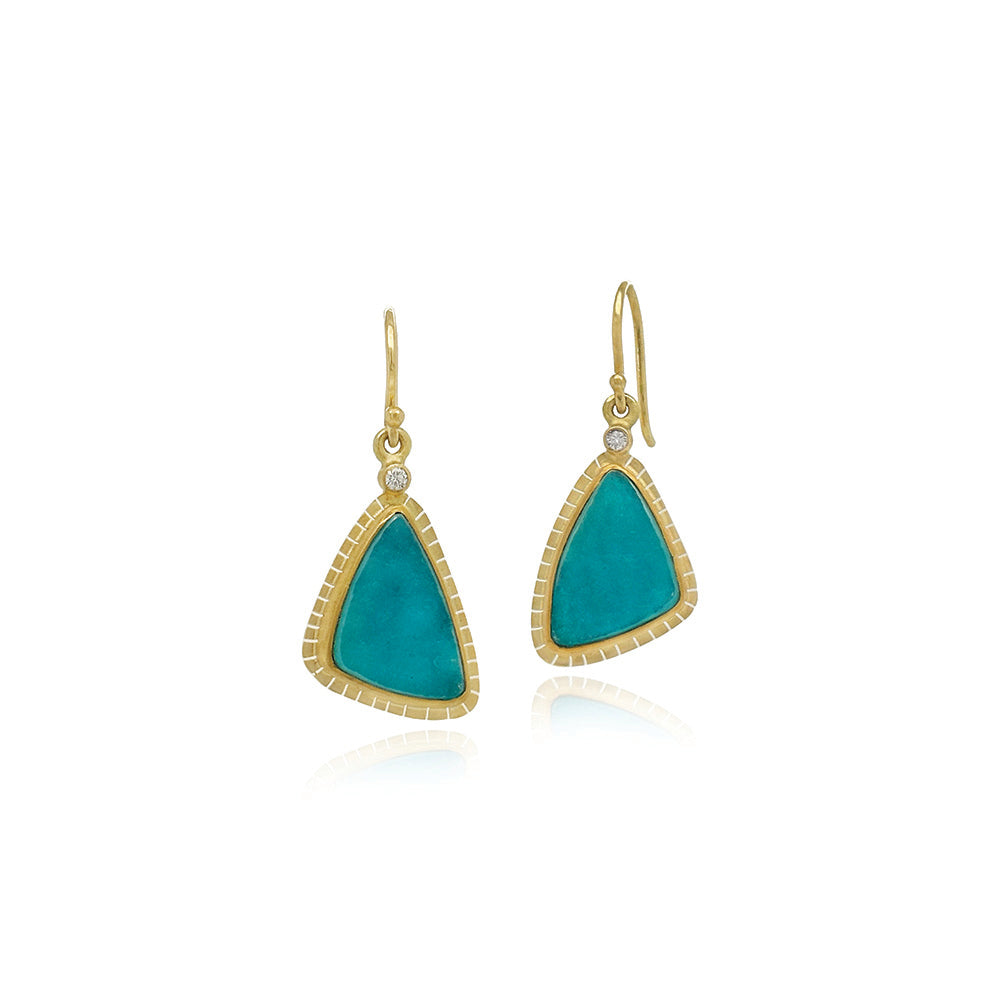 Gem Silica Drusy chrysocolla earrings