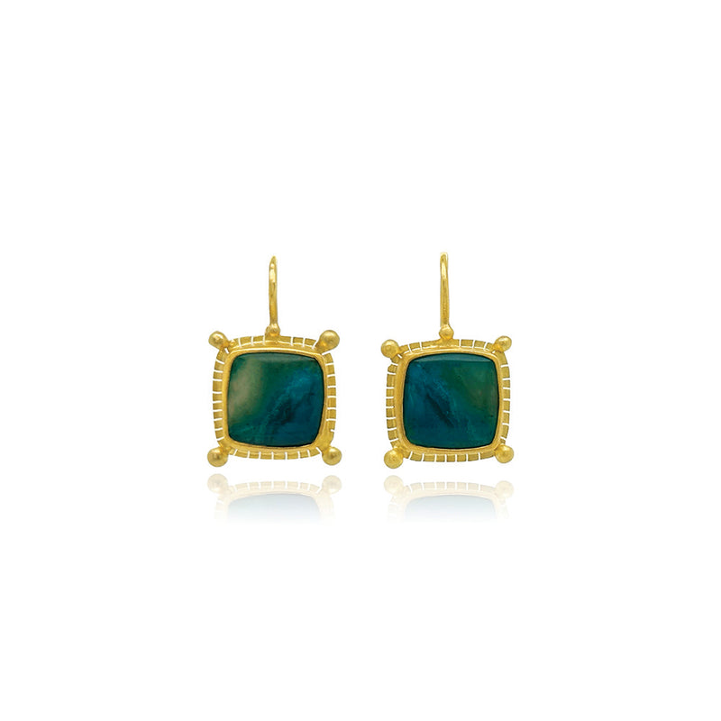 Crysacolla Landscape Earrings
