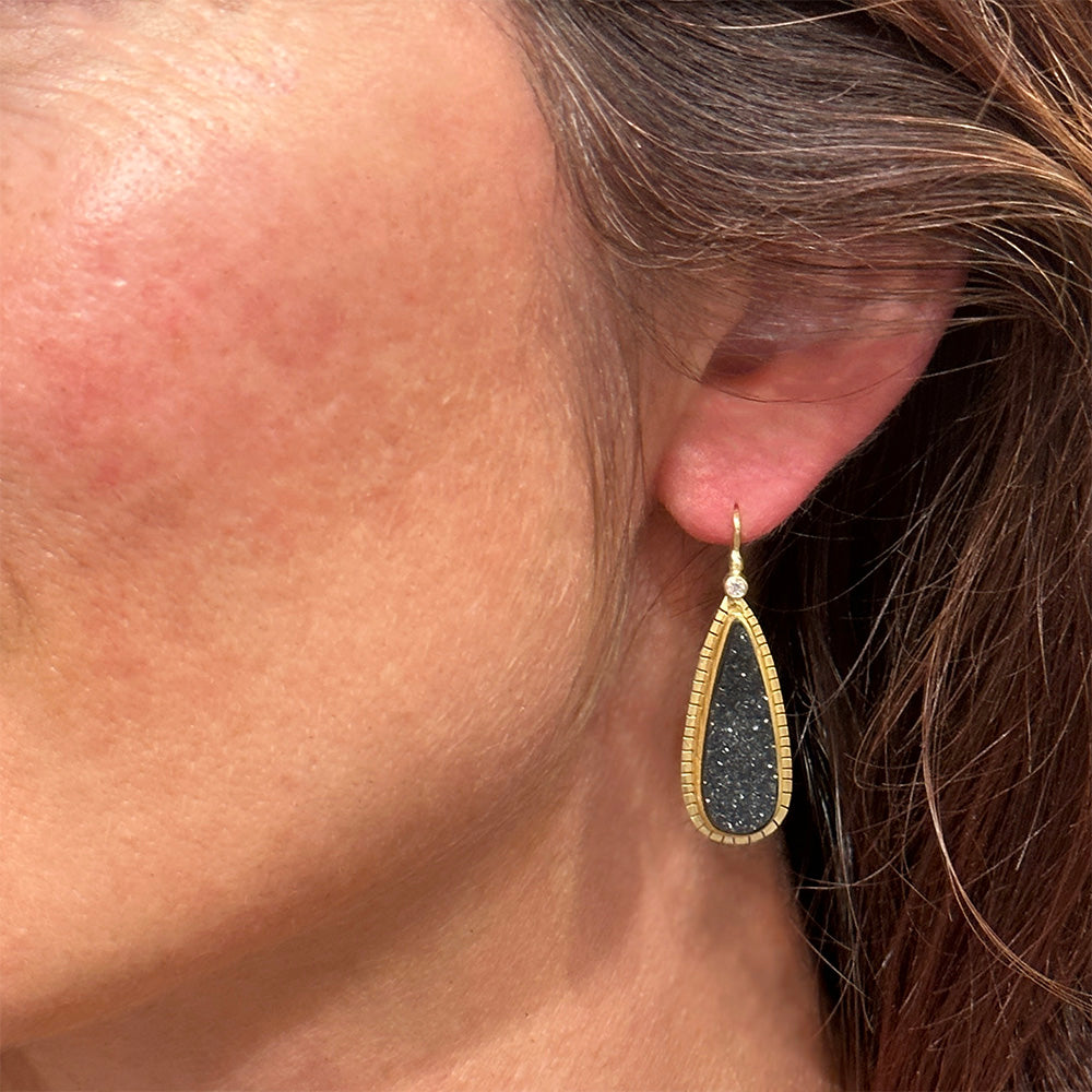 Nautral onyx drusy earrings