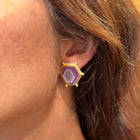 sapphire crystal slice earrings