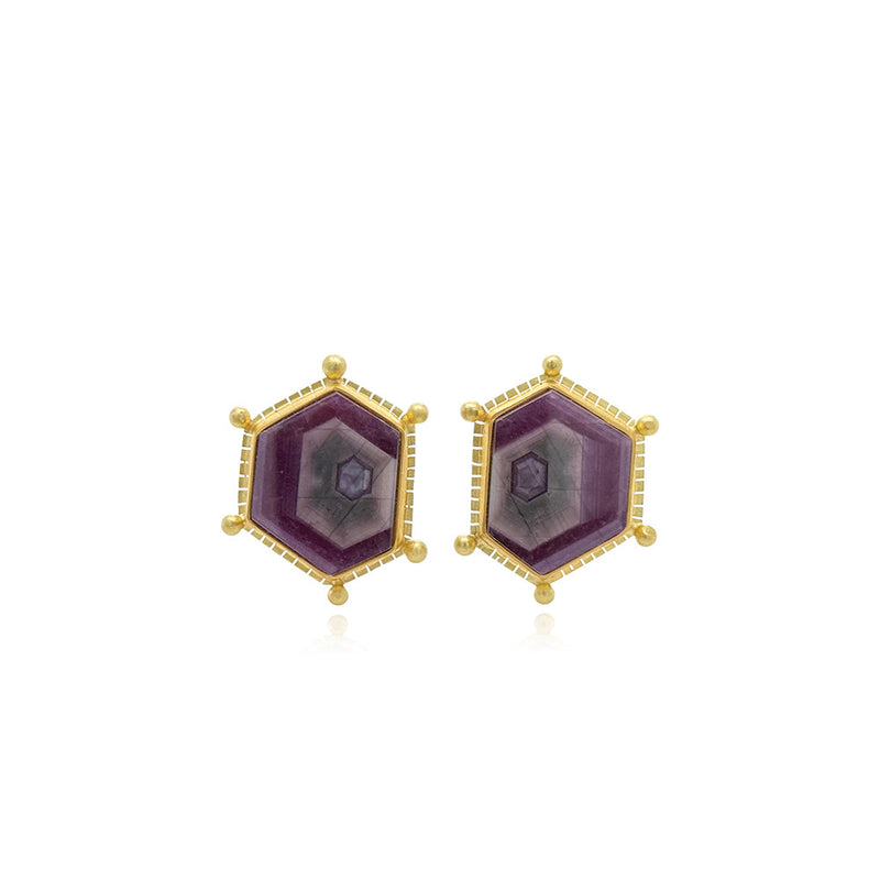 Sapphire Crystal Slice Earrings