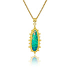 Large oval Australian black opal pendant
