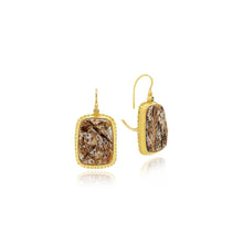 Astrophyllite earrings with champagne diamonds