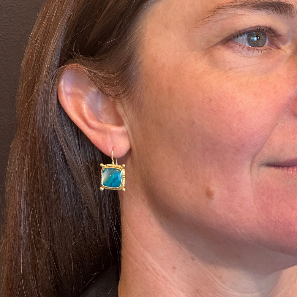 Crysacolla Landscape Earrings