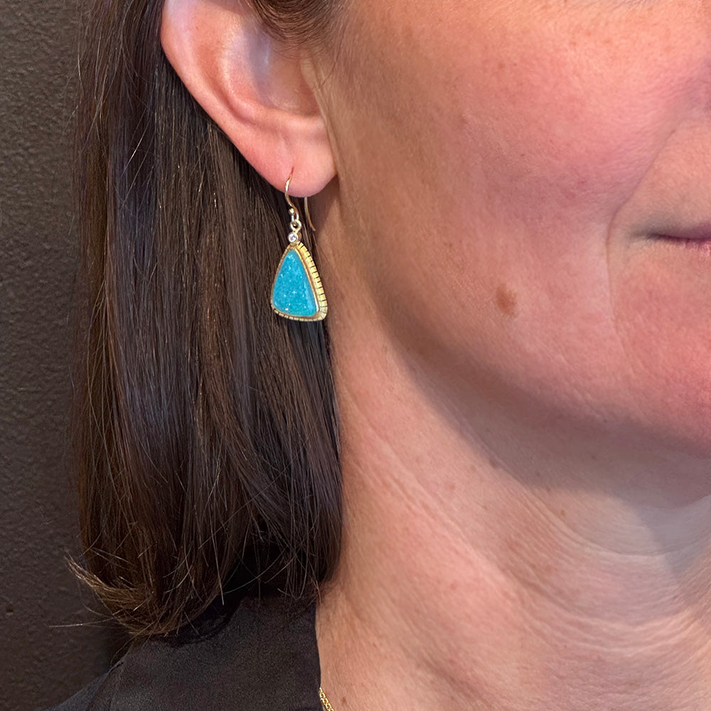 Gem Silica Chrysocolla Drusy Earrings
