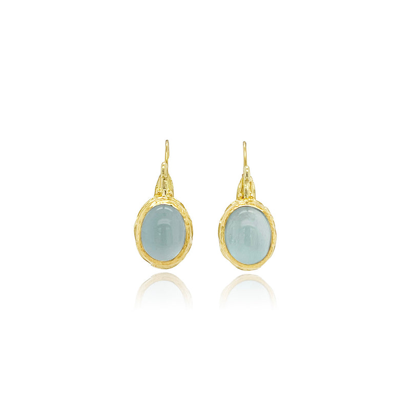 Scroll Earrings with Aquamarines