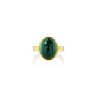 Cat's Eye Oval Cabochon Blue Tourmaline Ring