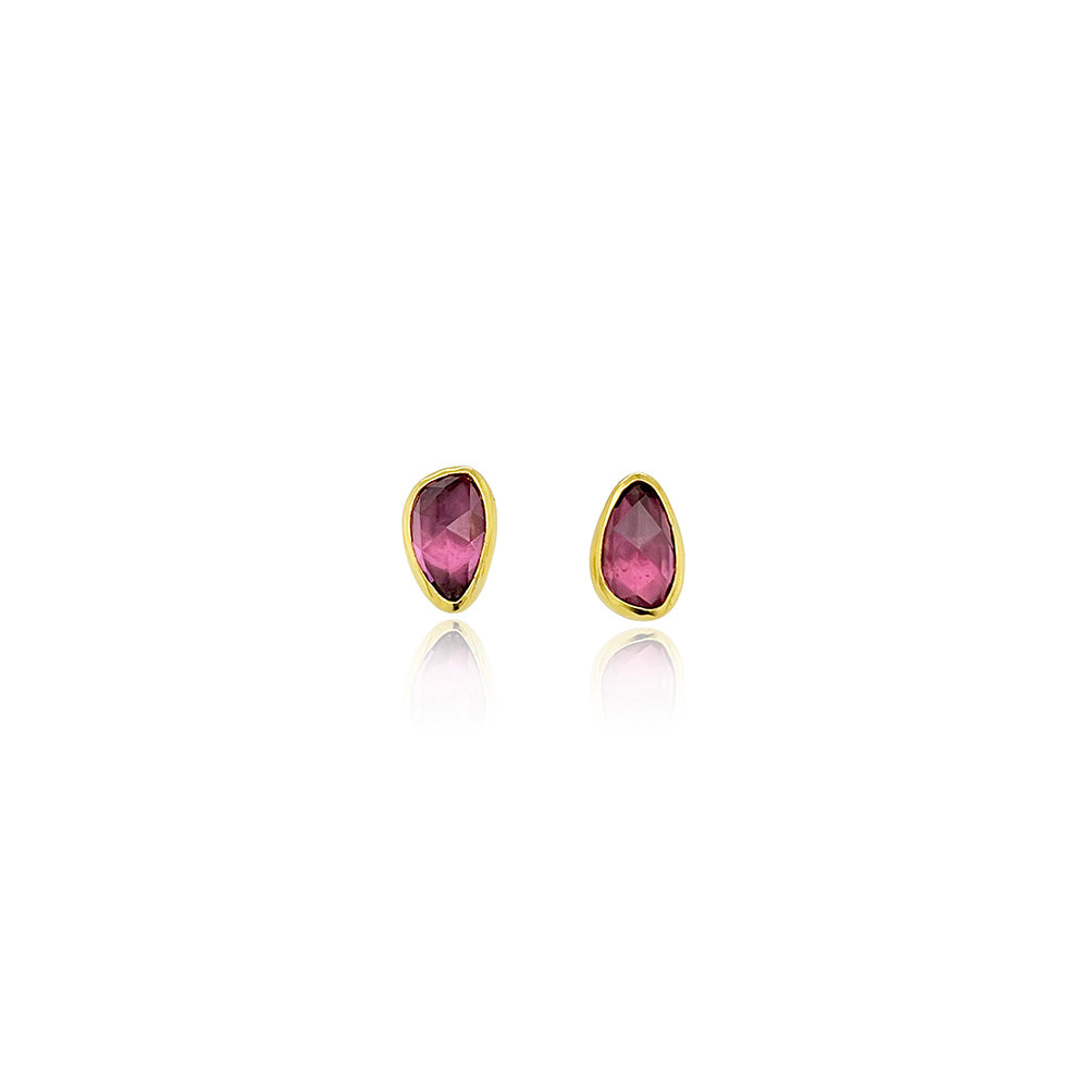 rhodolite garnet rose cut earrings
