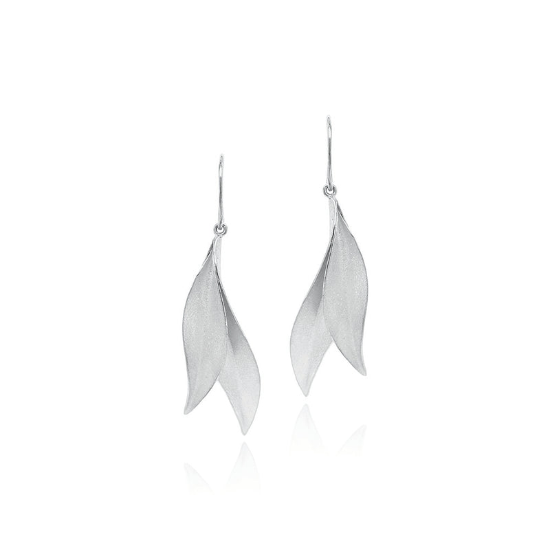 Double "Mountain Mint Leaf" Earrings in Sterling Silver