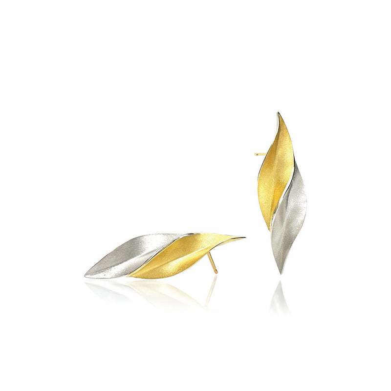 Dual Tone Embrace Stud Earrings