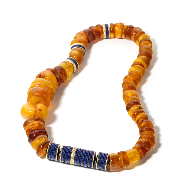Amber and Lapis Necklace