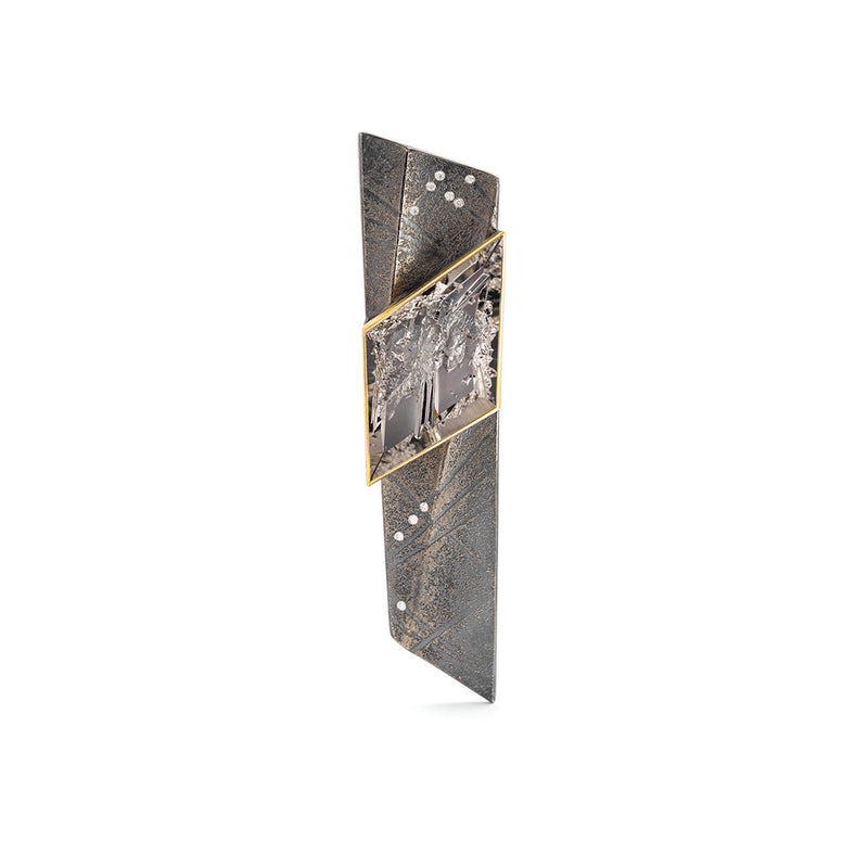 Brooch with Munsteiner-Cut Rock Crystal