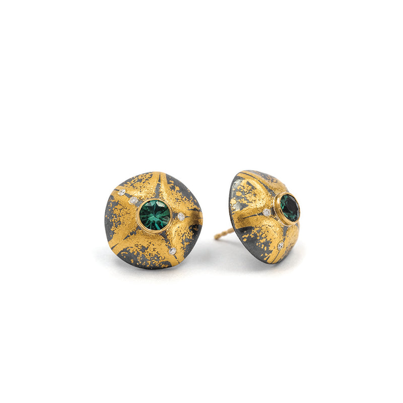 "Under the Sea" Starfish Earrings with Tourmalines