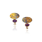 triple-tiered amethyst drop earrings