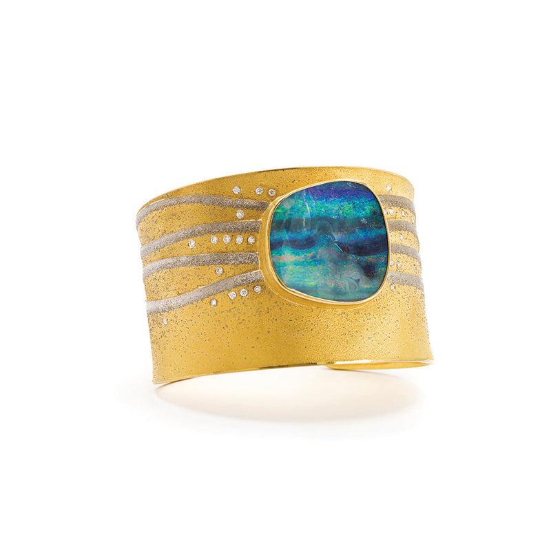 "Under the Sea" Australian Boulder Opal Cuff