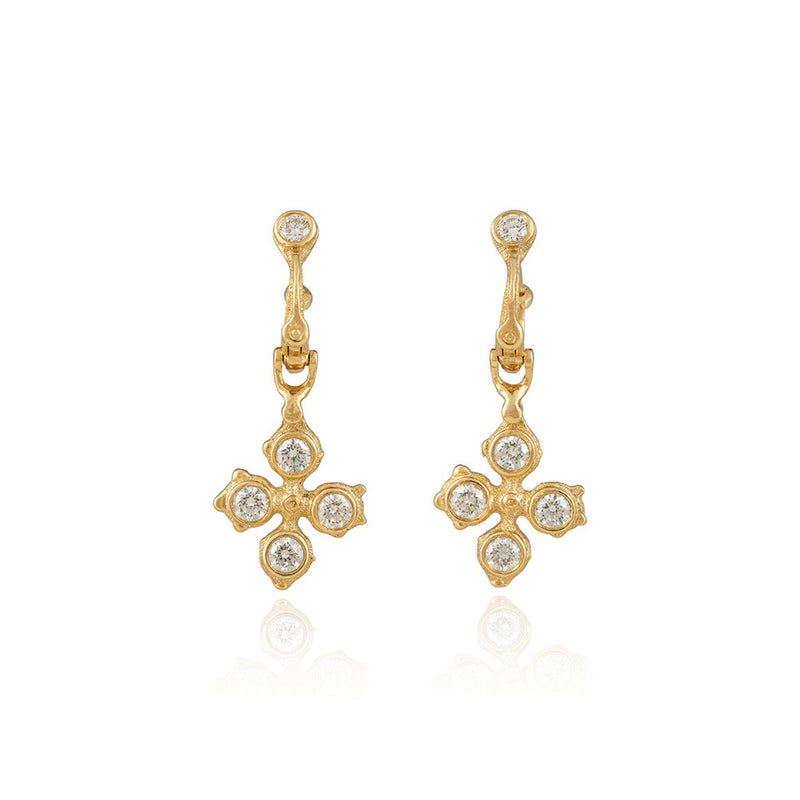"Fleur De Lis" Diamond Drop Earrings