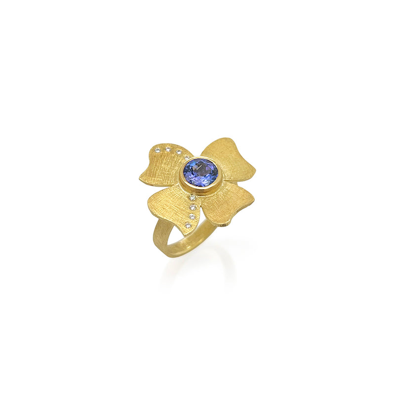 Tanzanite Flower Ring