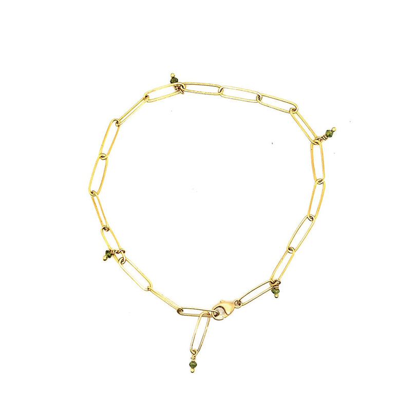 Popsicle Stick Bracelet with Green Diamond Beads