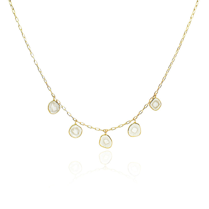 5 Stationary Polki Diamond Necklace