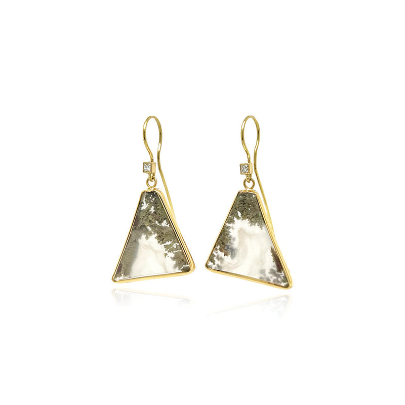 "Lichen" Agate Earrings