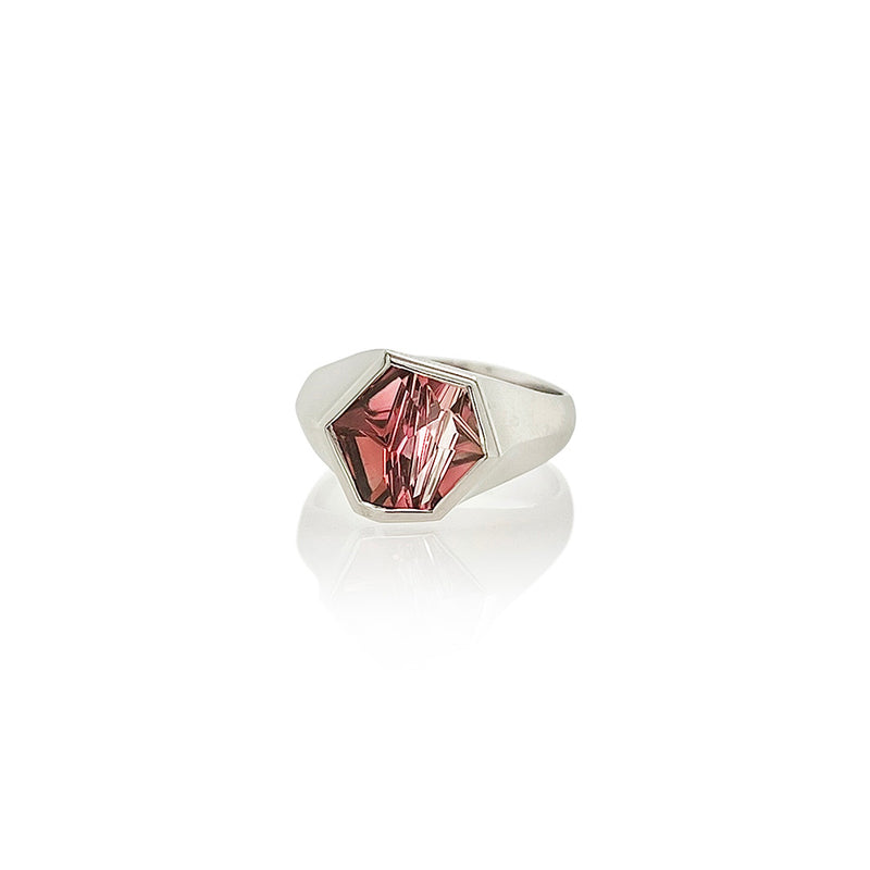 Platinum and Pink Tourmaline Ring