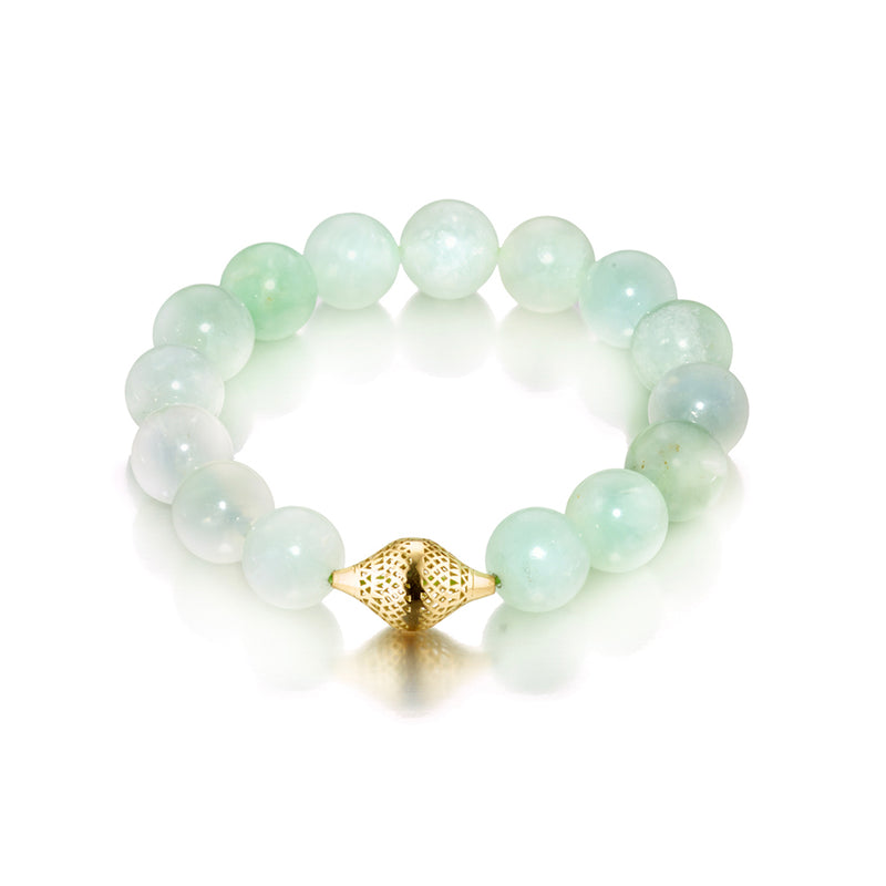 Beaded Green Beryl Stretch Bracelet