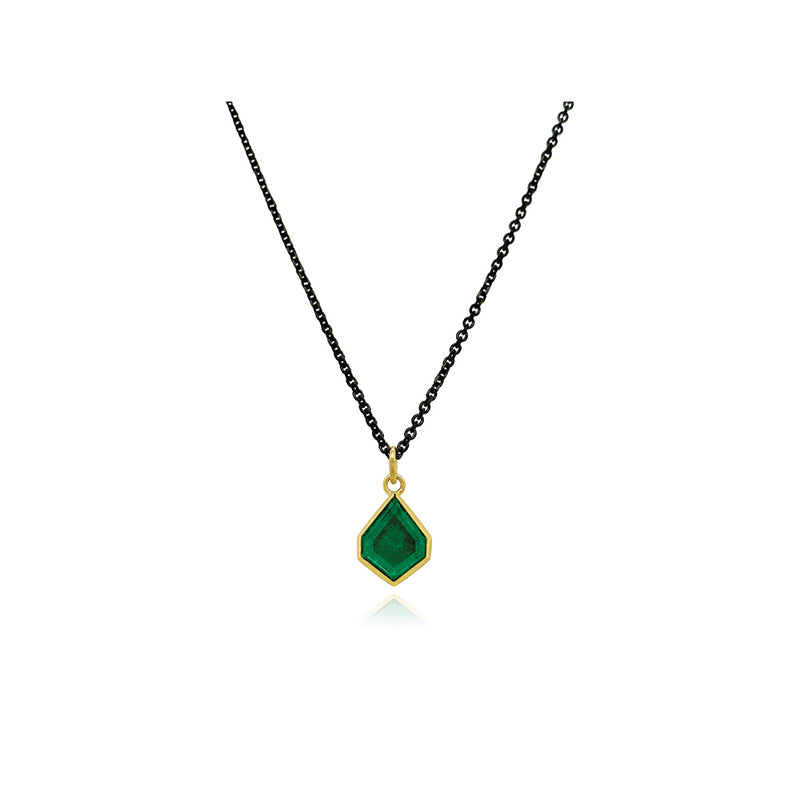 Geometric Emerald Pendant