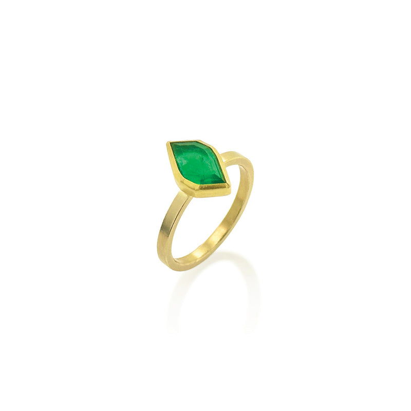 Emerald "Leaf" Ring